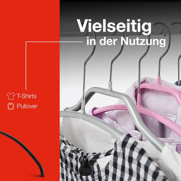 Kleiderbügel Economic 10er-Set Schwarz - Tiefe: 46 cm - Anzahl Teile im Set: 10