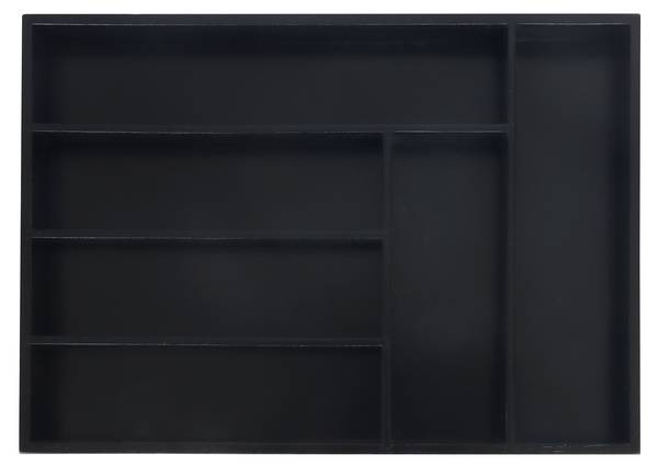 Besteckkasten Bambus Schwarz - Bambus - Holzwerkstoff - 36 x 5 x 26 cm