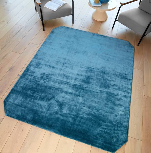 Wohnzimmerteppich aus Viskose SHAFT Türkis - 160 x 230 cm