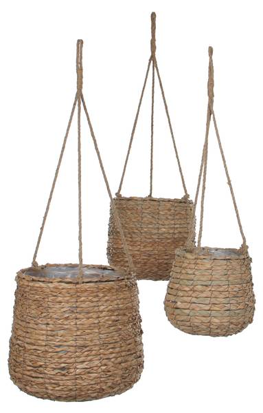 Hängender Blumentopf für drinnen Avalon Braun - Naturfaser - 30 x 90 x 30 cm