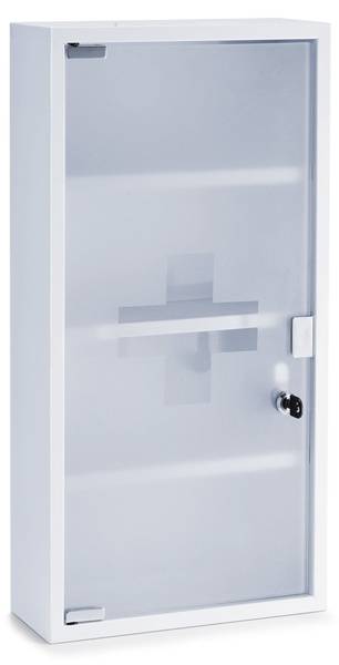 Medizinschrank, Metall, weiß Weiß - Metall - 12 x 60 x 30 cm