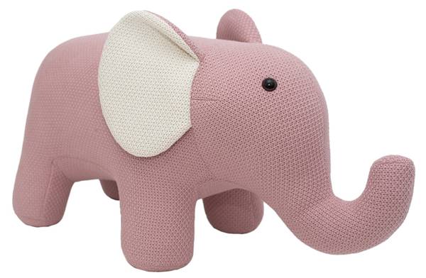 Schaukeltier Elefant Pink - Baumwollstoff - 35 x 48 x 90 cm
