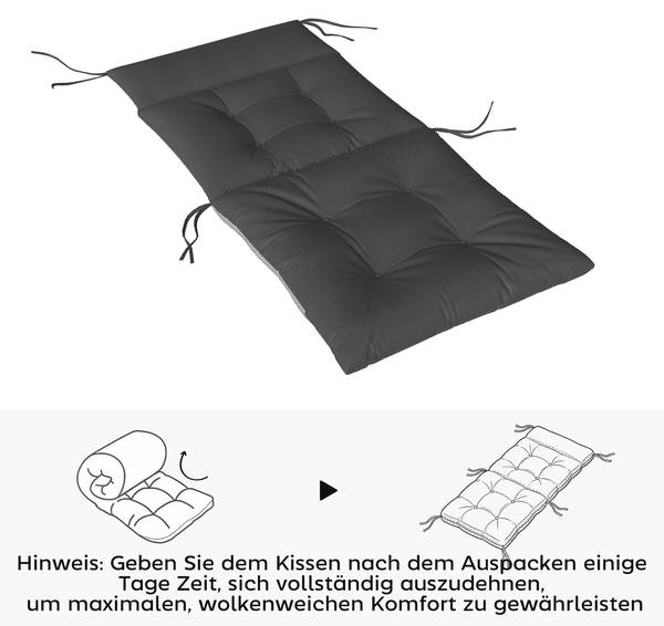 Outdoor Sitzkissen 84G-972V00CG 4er Set Grau - Textil - 53 x 8 x 112 cm