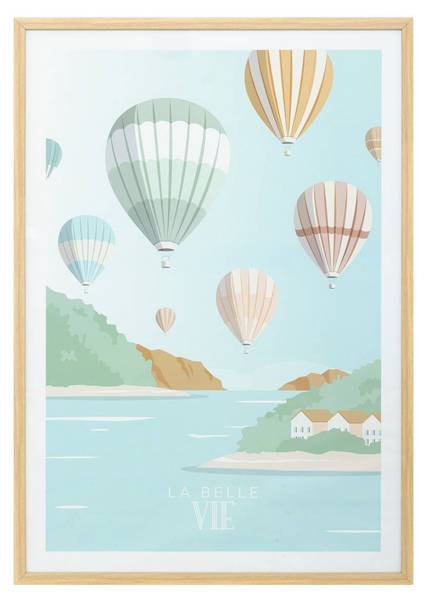 Gerahmtes Poster CLAUDE Holzwerkstoff - 70 x 50 x 3 cm