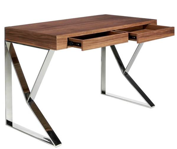 Bürotisch 3015 Braun - Walnuss - Stahl - 120 x 76 x 61 cm