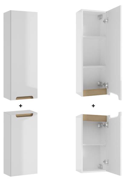 Badmöbel Livia 2er-Set Weiß - Melamin - 120 x 63 x 46 cm
