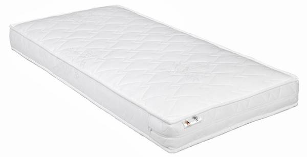 Schuimmatras HOLLO wit - platweefsel - wol - 60 x 9 x 120 cm