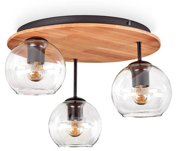 Deckenleuchte Cesaro Holzwerkstoff - Metall - 42 x 21 x 43 cm