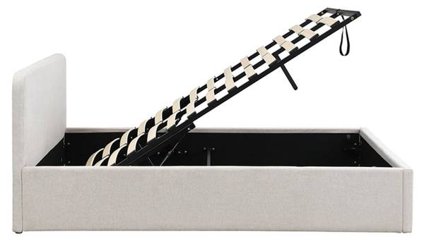 Bett LIOR Grau - Massivholz - 205 x 88 x 150 cm