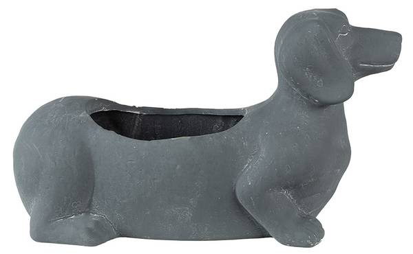 Innenblumentopf Hund Aprilsi Grau - Stein - 12 x 16 x 30 cm