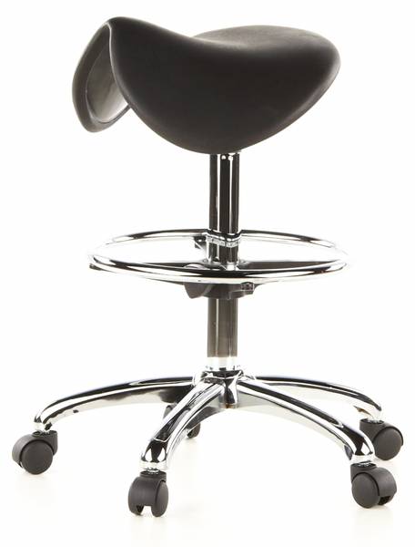 Sattelhocker TOP WORK 13 Schwarz - Flachgewebe - 62 x 85 x 62 cm