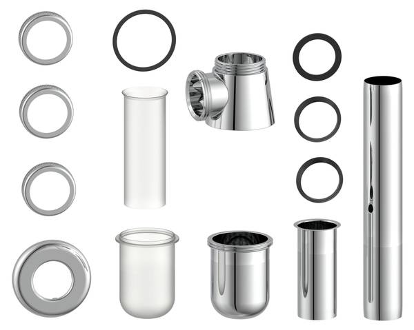 Siphon FLASCHENSIPHON Grau - Metall - Kunststoff - 7 x 19 x 26 cm