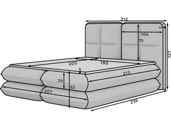 Box spring lit Stefan Marron café