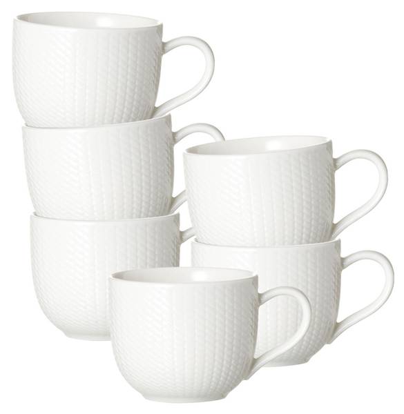 Kaffeetassen Saphir 6er Set Weiß - Porzellan - 8 x 7 x 11 cm