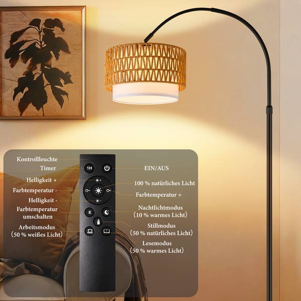 Stehlampe KSJC Dimmbar Schwarz