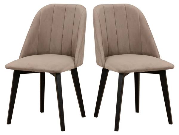 Stuhl MONTI 3 (2er Set) Schwarz - Perlweiß - 48 x 83 x 47 cm