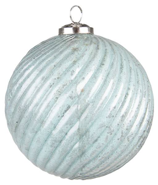 Kerstbal XL Winter 38247 turquoise - glas - 15 x 15 x 15 cm