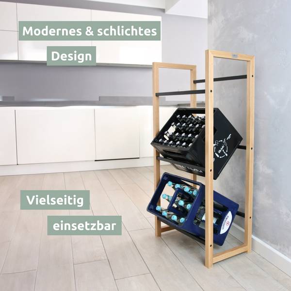 Getränkekistenregal H4H Braun - Bambus - 32 x 112 x 56 cm