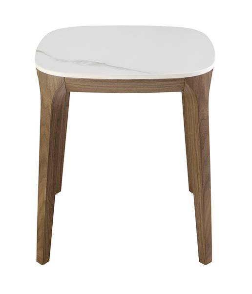 Table d'angle 2133 Blanc - Zinc - Marbre - 50 x 51 x 50 cm