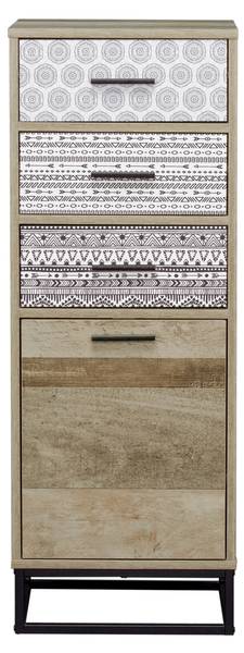 MAILBOX Kommode Schwarz - Braun - Weiß - Holzwerkstoff - 40 x 106 x 38 cm