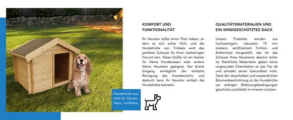 Hundehütte M401-1 Beige - Fichte - 99 x 80 x 76 cm