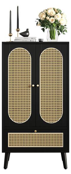 Highboard O3163 Schwarz - Holzwerkstoff - 60 x 111 x 40 cm