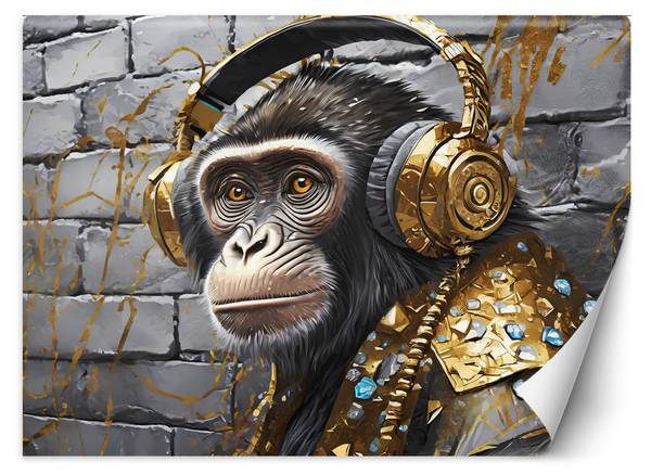 Papier peint, Singe Casque Pop Art 400 x 280 cm
