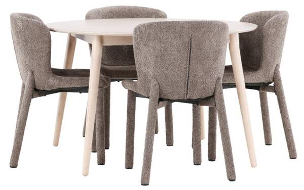 Essgruppe Flora 5-teilig Braun - Weiß - Holzwerkstoff - 120 x 75 x 120 cm