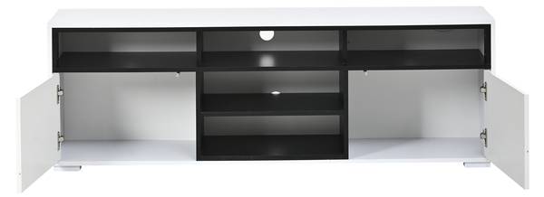 TV-Schrank Endymion Ⅴ Schwarz - Weiß - Holzwerkstoff - 35 x 50 x 150 cm
