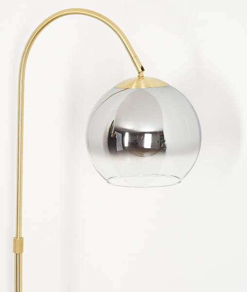 Stehlampe Cesaro Grau - Silber - Metall - 25 x 140 x 52 cm