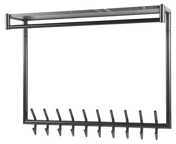 Garderobenständer HOEDE Schwarz - Metall - 100 x 35 x 27 cm