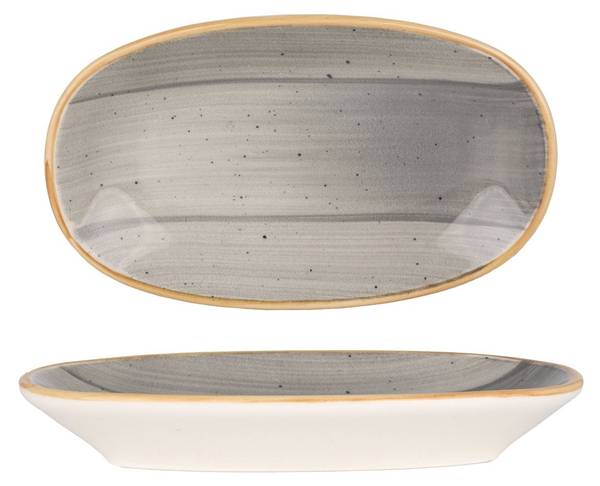 Serveerschaal Aura Space  set van 4 grijs - porselein - 15 x 2 x 15 cm