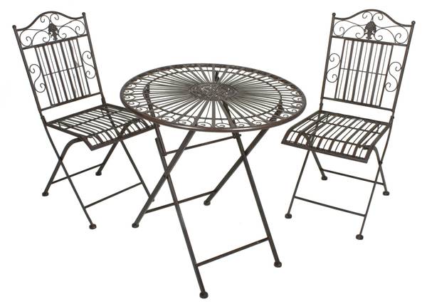 Balkonmöbel-Set TAMAS Braun - Metall - 70 x 73 x 70 cm