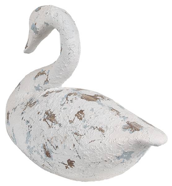 Decoratie Beeld Zwaan Deco&Liver wit - kunststof - 14 x 22 x 32 cm