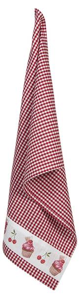 Geschirrtuch Cupcakes HIGH TEA PARTY Rot - Textil - 70 x 70 x 50 cm