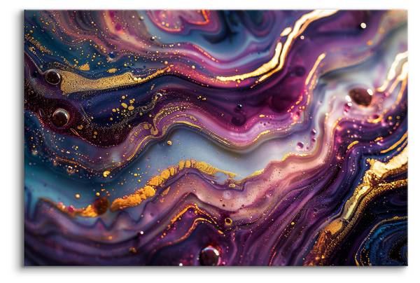 Leinwandbild Marmor Imitation Farbspiel 90 x 60 x 60 cm
