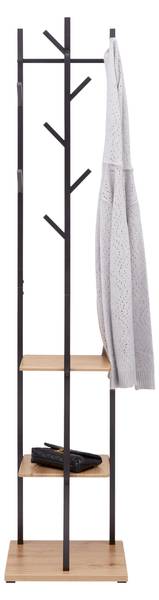 Garderobenständer LUGO Schwarz - Holzwerkstoff - Metall - 40 x 182 x 40 cm