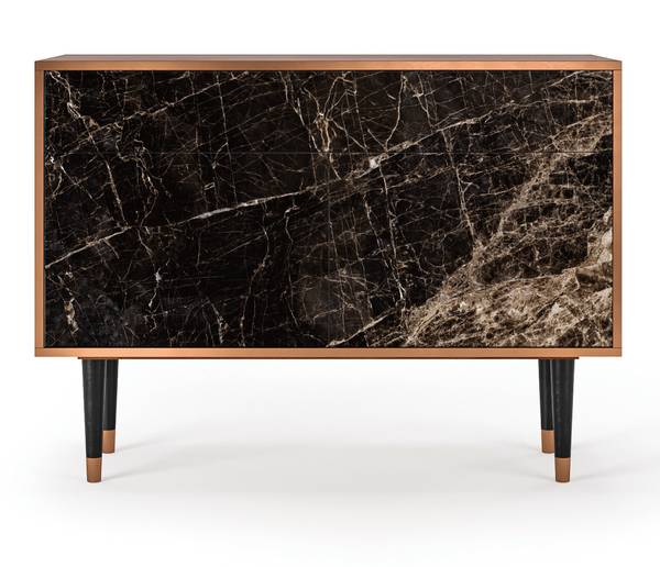 Sideboard BS4 Walnuss Schwarz - Holzwerkstoff - 115 x 86 x 48 cm