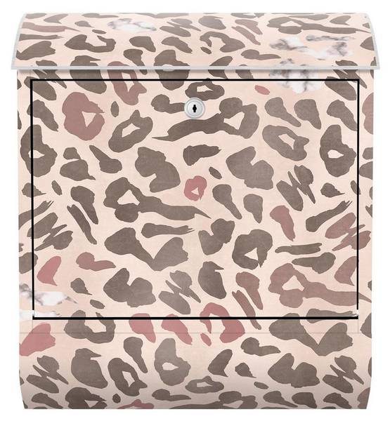 Briefkasten Der Leopard im Boudoir Pink - Stahl - 39 x 46 x 13 cm