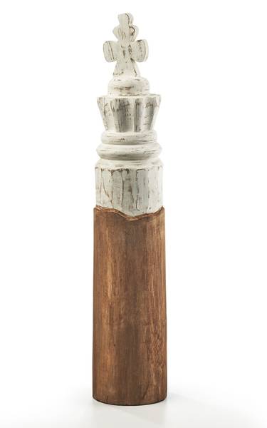 Dekofigur CHESS KING Braun - Massivholz - 12 x 62 x 12 cm