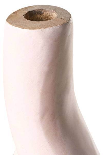 Dekovase LAGOS Beige - Schwarz - Massivholz - 10 x 40 x 8 cm