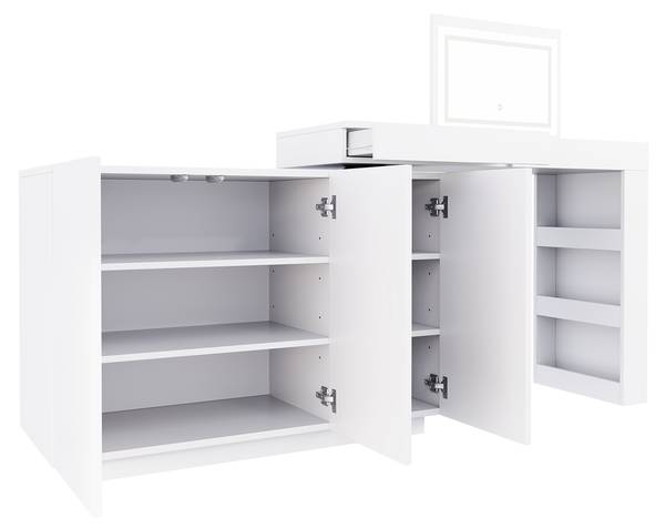 Schminktisch DENBA mit Spiegel Weiß - Holzwerkstoff - 40 x 80 x 100 cm