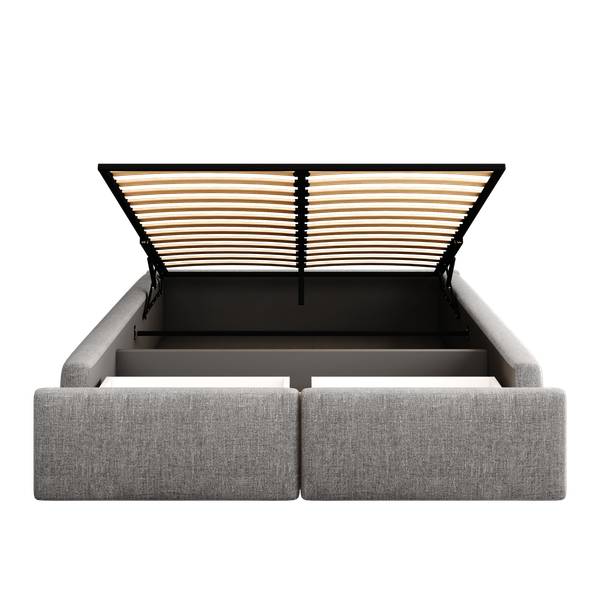 Plattformbett K-1323 Grau - Holzwerkstoff - 141 x 32 x 203 cm