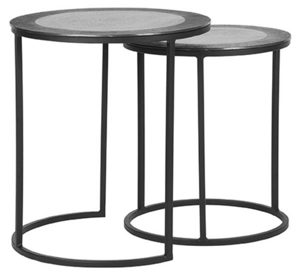 Couchtisch Set Pair Grau - Metall - 40 x 45 x 40 cm