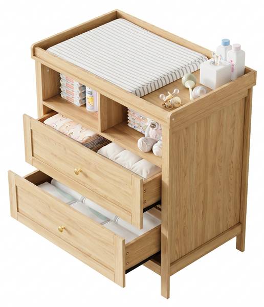Wickelkommode NATMUD28 Ⅲ Braun - Holzwerkstoff - 50 x 90 x 82 cm