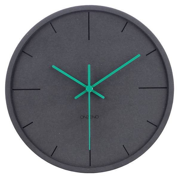 Horloge murale design Ardoise Pure Noir - Bois manufacturé - 30 x 30 x 1 cm