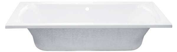 Badewanne Modern Curved 3-teilig Fuß Weiß - Kunststoff - 80 x 43 x 180 cm