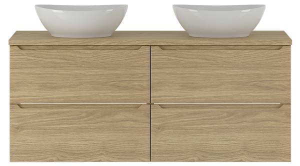 Doppelwaschtisch Viggo Braun - Holzwerkstoff - 121 x 53 x 47 cm