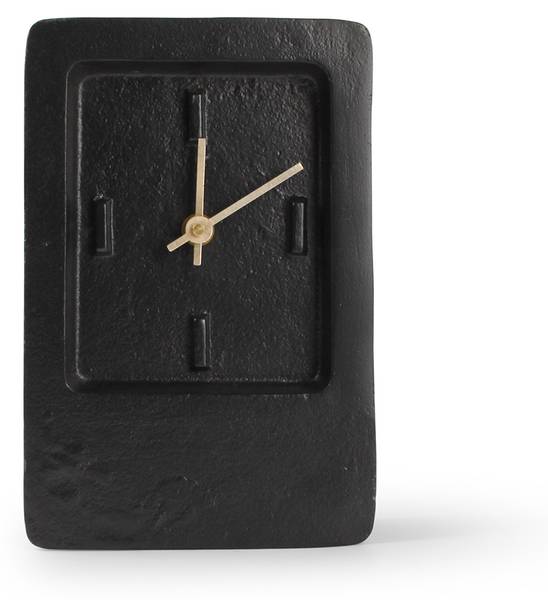 Tischuhr Zone Schwarz - Metall - 15 x 5 x 22 cm