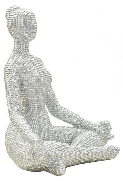 Skulptur Zen Pearl Yoga Grau - Kunststoff - 21 x 23 x 16 cm